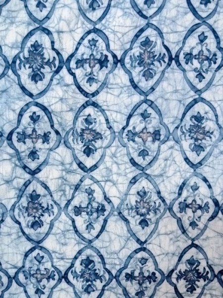 画像3: N0529B  女性用 羽織  シルク(正絹)   白, 更紗 【中古】 【USED】 【リサイクル】 ★★★☆☆ (3)