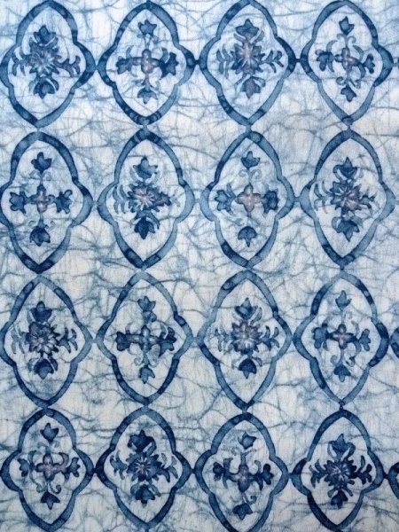 画像4: N0529B  女性用 羽織  シルク(正絹)   白, 更紗 【中古】 【USED】 【リサイクル】 ★★★☆☆ (4)