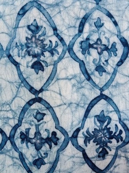 画像7: N0529B  女性用 羽織  シルク(正絹)   白, 更紗 【中古】 【USED】 【リサイクル】 ★★★☆☆ (7)