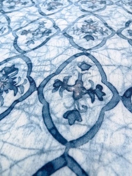 画像8: N0529B  女性用 羽織  シルク(正絹)   白, 更紗 【中古】 【USED】 【リサイクル】 ★★★☆☆ (8)