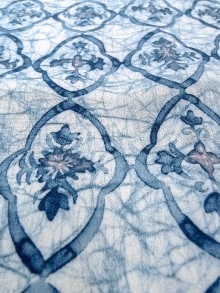 画像9: N0529B  女性用 羽織  シルク(正絹)   白, 更紗 【中古】 【USED】 【リサイクル】 ★★★☆☆ (9)