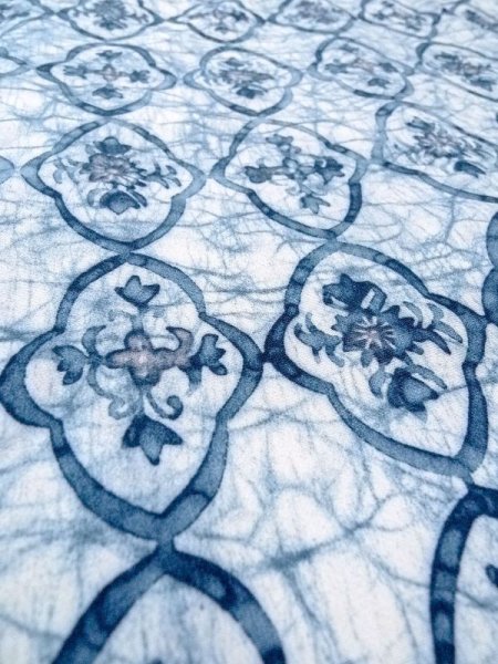 画像10: N0529B  女性用 羽織  シルク(正絹)   白, 更紗 【中古】 【USED】 【リサイクル】 ★★★☆☆ (10)