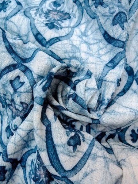 画像11: N0529B  女性用 羽織  シルク(正絹)   白, 更紗 【中古】 【USED】 【リサイクル】 ★★★☆☆ (11)