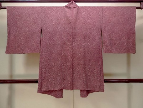 画像2: N0529D  女性用 羽織  シルク(正絹)   えんじ, かのこ 【中古】 【USED】 【リサイクル】 ★★★☆☆ (2)