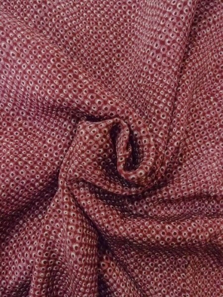 画像11: N0529D  女性用 羽織  シルク(正絹)   えんじ, かのこ 【中古】 【USED】 【リサイクル】 ★★★☆☆ (11)