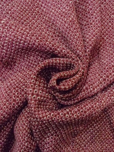 画像12: N0529D  女性用 羽織  シルク(正絹)   えんじ, かのこ 【中古】 【USED】 【リサイクル】 ★★★☆☆ (12)