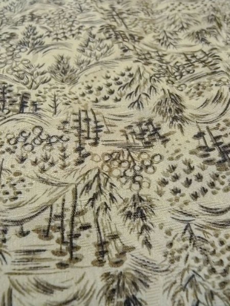 画像8: N0529F  女性用 羽織  シルク(正絹)  淡い 灰色, 風景 【中古】 【USED】 【リサイクル】 ★★☆☆☆ (8)