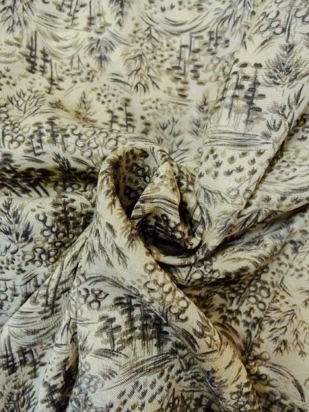 画像11: N0529F  女性用 羽織  シルク(正絹)  淡い 灰色, 風景 【中古】 【USED】 【リサイクル】 ★★☆☆☆ (11)