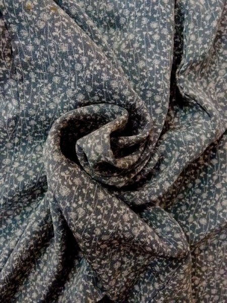 画像12: N0529I  女性用 羽織  シルク(正絹)   灰色, 花 【中古】 【USED】 【リサイクル】 ★★☆☆☆ (12)