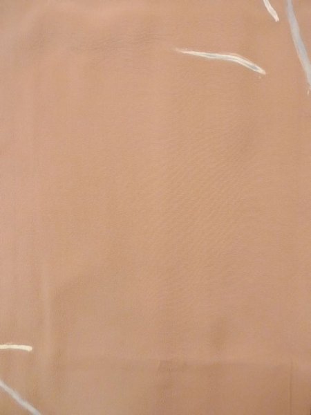 画像4: N0529L  女性用 羽織  シルク(正絹)   ベージュ, 花 【中古】 【USED】 【リサイクル】 ★★☆☆☆ (4)