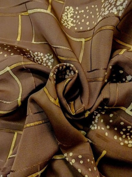 画像11: N0529N  女性用 羽織  シルク(正絹)   茶色, 小さな点々 【中古】 【USED】 【リサイクル】 ★★★☆☆ (11)