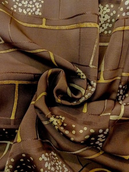 画像12: N0529N  女性用 羽織  シルク(正絹)   茶色, 小さな点々 【中古】 【USED】 【リサイクル】 ★★★☆☆ (12)