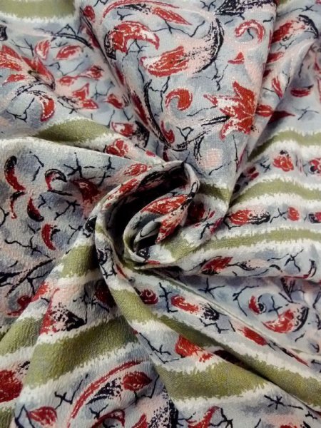 画像11: N0529O Mint  女性用 羽織  シルク(正絹)   マルチカラー, 唐花 【中古】 【USED】 【リサイクル】 ★★★★☆ (11)