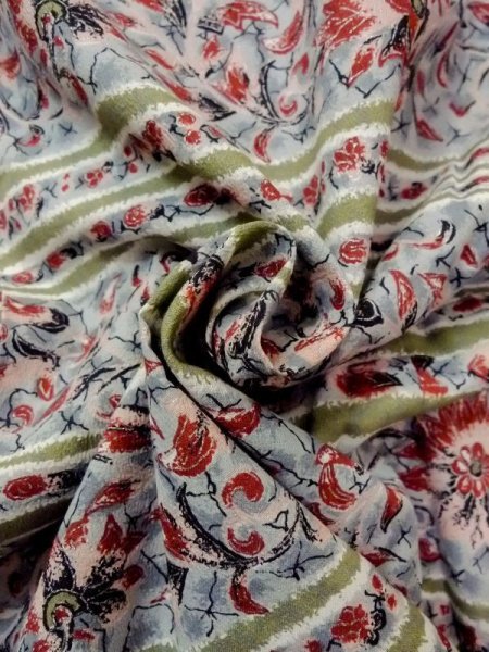 画像12: N0529O Mint  女性用 羽織  シルク(正絹)   マルチカラー, 唐花 【中古】 【USED】 【リサイクル】 ★★★★☆ (12)