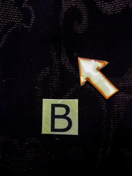 画像15: N0529V  女性用 道行  シルク（正絹）   黒, 唐花 【中古】 【USED】 【リサイクル】 ★★★☆☆ (15)