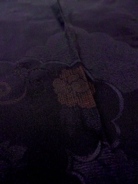 画像8: N0529W  女性用 道行  シルク（正絹）   黒, ぼたん 【中古】 【USED】 【リサイクル】 ★★★☆☆ (8)