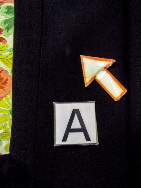 画像14: N0529W  女性用 道行  シルク（正絹）   黒, ぼたん 【中古】 【USED】 【リサイクル】 ★★★☆☆ (14)