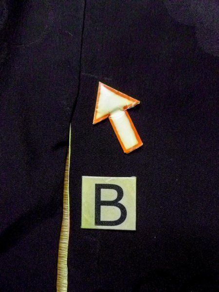 画像15: N0529W  女性用 道行  シルク（正絹）   黒, ぼたん 【中古】 【USED】 【リサイクル】 ★★★☆☆ (15)