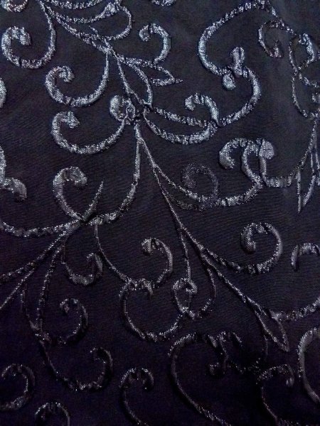 画像6: N0529X Mint  女性用 道行  シルク（正絹）   黒, 唐草 【中古】 【USED】 【リサイクル】 ★★★★☆ (6)