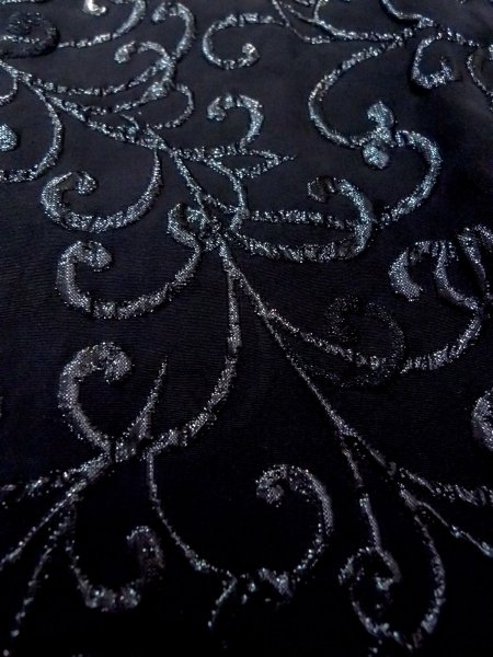 画像10: N0529X Mint  女性用 道行  シルク（正絹）   黒, 唐草 【中古】 【USED】 【リサイクル】 ★★★★☆ (10)