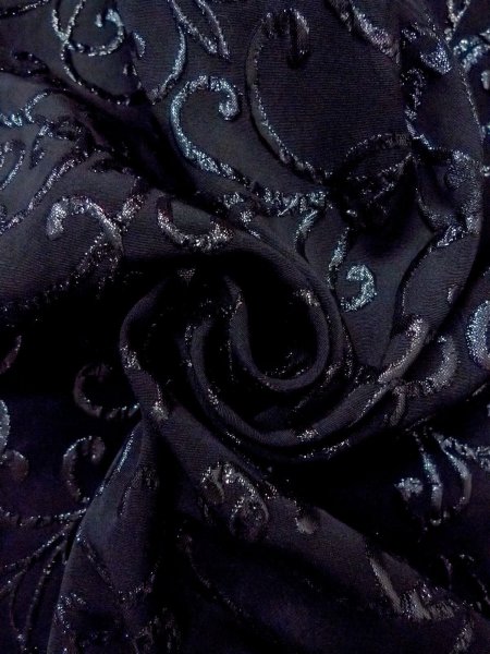 画像11: N0529X Mint  女性用 道行  シルク（正絹）   黒, 唐草 【中古】 【USED】 【リサイクル】 ★★★★☆ (11)