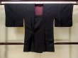 画像1: N0529Y  女性用 道行  シルク（正絹）   黒, 縞 【中古】 【USED】 【リサイクル】 ★★★☆☆ (1)