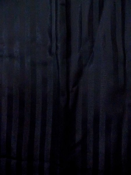 画像4: N0529Y  女性用 道行  シルク（正絹）   黒, 縞 【中古】 【USED】 【リサイクル】 ★★★☆☆ (4)