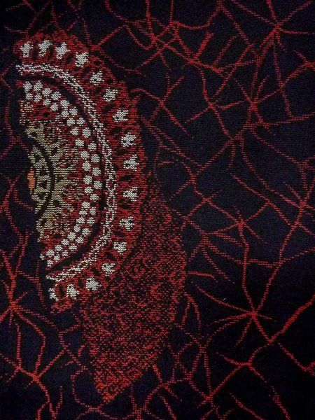 画像6: N0530A  女性用 道行  シルク（正絹）   黒, 氷割 【中古】 【USED】 【リサイクル】 ★★☆☆☆ (6)