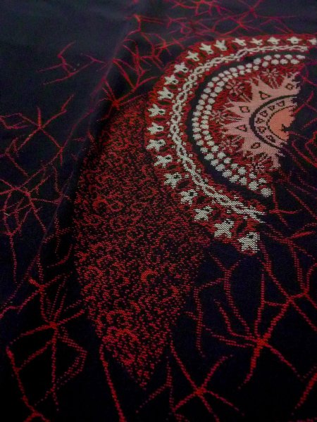 画像8: N0530A  女性用 道行  シルク（正絹）   黒, 氷割 【中古】 【USED】 【リサイクル】 ★★☆☆☆ (8)