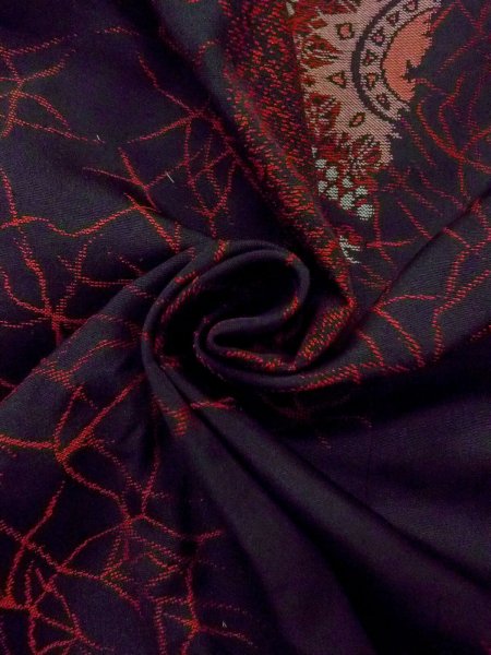 画像12: N0530A  女性用 道行  シルク（正絹）   黒, 氷割 【中古】 【USED】 【リサイクル】 ★★☆☆☆ (12)