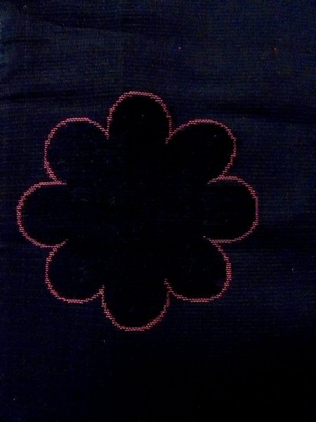画像6: N0530C  女性用 道行  シルク（正絹）   黒, 菊 【中古】 【USED】 【リサイクル】 ★★☆☆☆ (6)