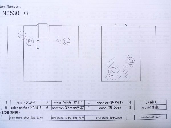 画像13: N0530C  女性用 道行  シルク（正絹）   黒, 菊 【中古】 【USED】 【リサイクル】 ★★☆☆☆ (13)