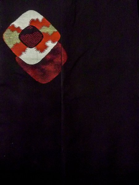 画像4: N0530D  女性用 道行  シルク（正絹）   黒, かのこ 【中古】 【USED】 【リサイクル】 ★★☆☆☆ (4)