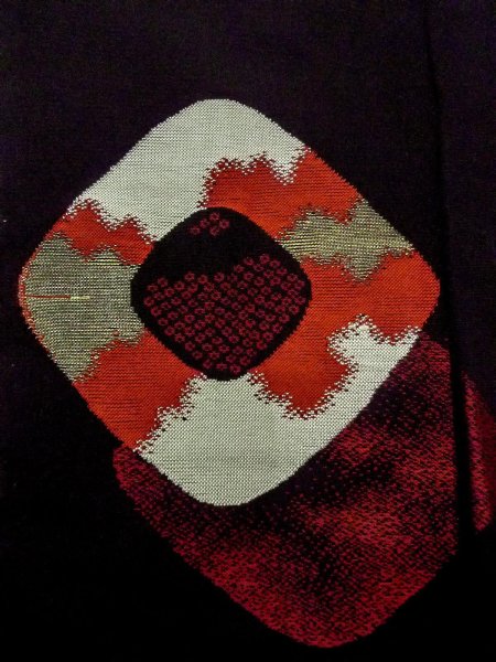 画像5: N0530D  女性用 道行  シルク（正絹）   黒, かのこ 【中古】 【USED】 【リサイクル】 ★★☆☆☆ (5)