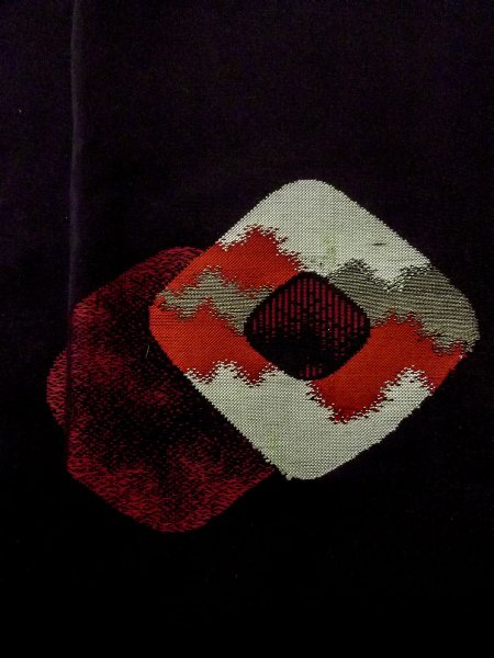 画像6: N0530D  女性用 道行  シルク（正絹）   黒, かのこ 【中古】 【USED】 【リサイクル】 ★★☆☆☆ (6)