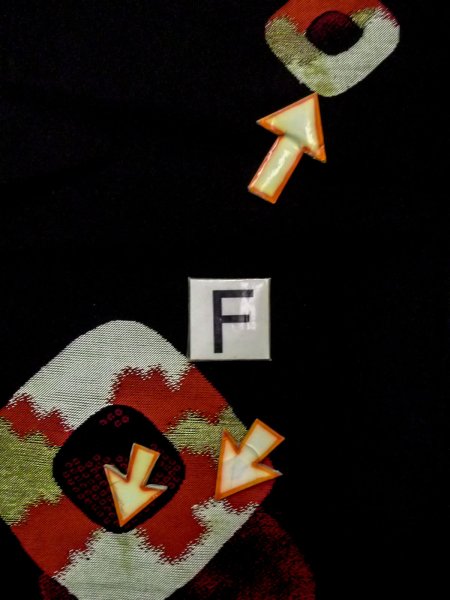 画像19: N0530D  女性用 道行  シルク（正絹）   黒, かのこ 【中古】 【USED】 【リサイクル】 ★★☆☆☆ (19)