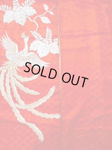 画像6: N0605A  女性用 掛下  シルク(正絹)  光沢のある 赤色, 鳳凰 【中古】 【USED】 【リサイクル】 ★★★☆☆ (6)