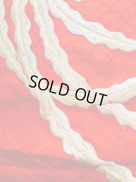 画像14: N0605A  女性用 掛下  シルク(正絹)  光沢のある 赤色, 鳳凰 【中古】 【USED】 【リサイクル】 ★★★☆☆ (14)