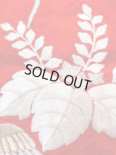 画像15: N0605A  女性用 掛下  シルク(正絹)  光沢のある 赤色, 鳳凰 【中古】 【USED】 【リサイクル】 ★★★☆☆ (15)