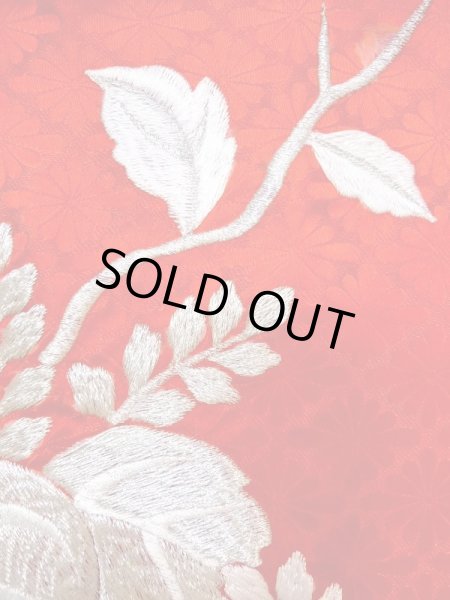 画像16: N0605A  女性用 掛下  シルク(正絹)  光沢のある 赤色, 鳳凰 【中古】 【USED】 【リサイクル】 ★★★☆☆ (16)