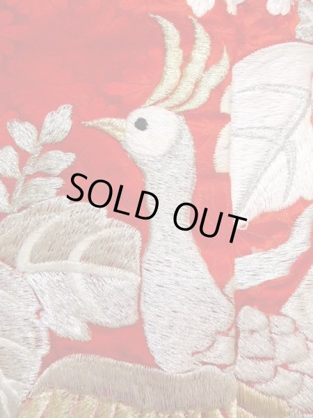 画像20: N0605A  女性用 掛下  シルク(正絹)  光沢のある 赤色, 鳳凰 【中古】 【USED】 【リサイクル】 ★★★☆☆ (20)