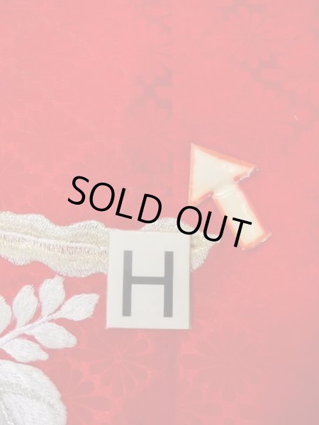 画像38: N0605A  女性用 掛下  シルク(正絹)  光沢のある 赤色, 鳳凰 【中古】 【USED】 【リサイクル】 ★★★☆☆ (38)