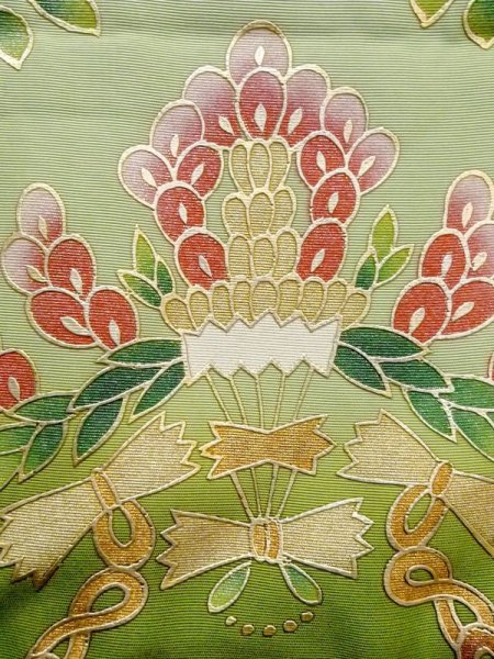 画像17: N0605C  女性用 打掛  シルク(正絹)   赤色, 花 【中古】 【USED】 【リサイクル】 ★★☆☆☆ (17)