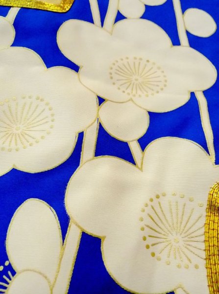 画像26: N0605D  女性用 打掛  シルク(正絹)   青, ぼたん 【中古】 【USED】 【リサイクル】 ★★★☆☆ (26)