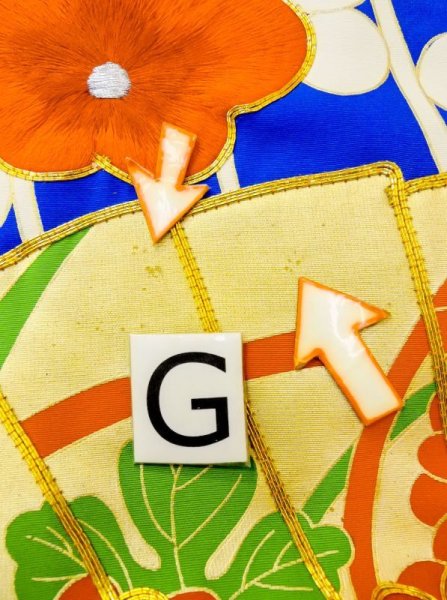 画像38: N0605D  女性用 打掛  シルク(正絹)   青, ぼたん 【中古】 【USED】 【リサイクル】 ★★★☆☆ (38)