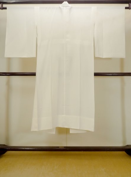 画像2: N0611I  女性用 襦袢  シルク(正絹)   オフ ホワイト, 縞 【中古】 【USED】 【リサイクル】 ★★★☆☆ (2)