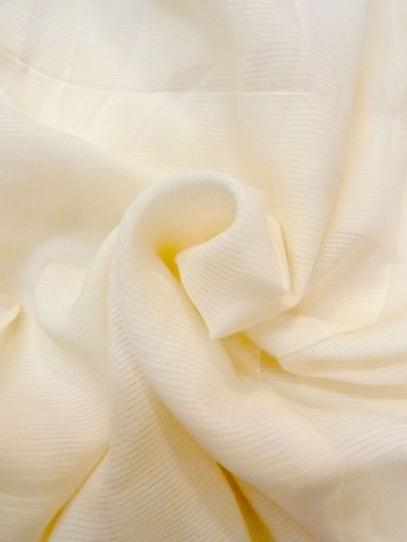 画像11: N0611I  女性用 襦袢  シルク(正絹)   オフ ホワイト, 縞 【中古】 【USED】 【リサイクル】 ★★★☆☆ (11)