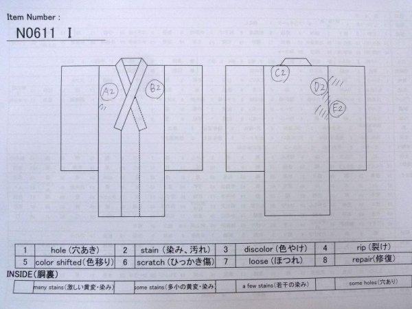 画像13: N0611I  女性用 襦袢  シルク(正絹)   オフ ホワイト, 縞 【中古】 【USED】 【リサイクル】 ★★★☆☆ (13)