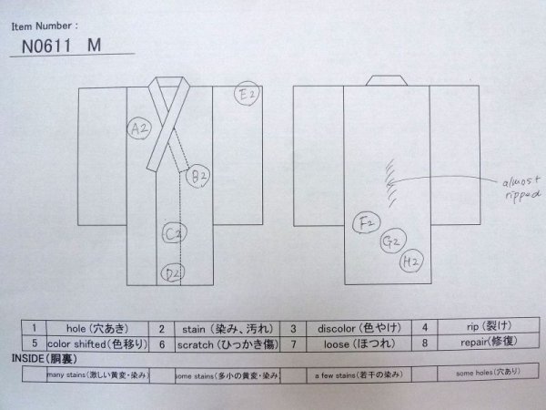 画像13: N0611M  女性用 襦袢 使用感あり シルク(正絹)   ベージュ, 四角 【中古】 【USED】 【リサイクル】 ★★☆☆☆ (13)