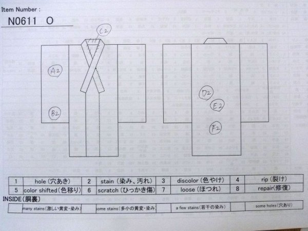 画像13: N0611O  女性用 襦袢  シルク(正絹)   アイボリー, 川 【中古】 【USED】 【リサイクル】 ★★☆☆☆ (13)
